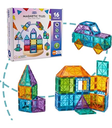2Buds 48 PCS Magnetic Building Blocks Construction Vehicle Set